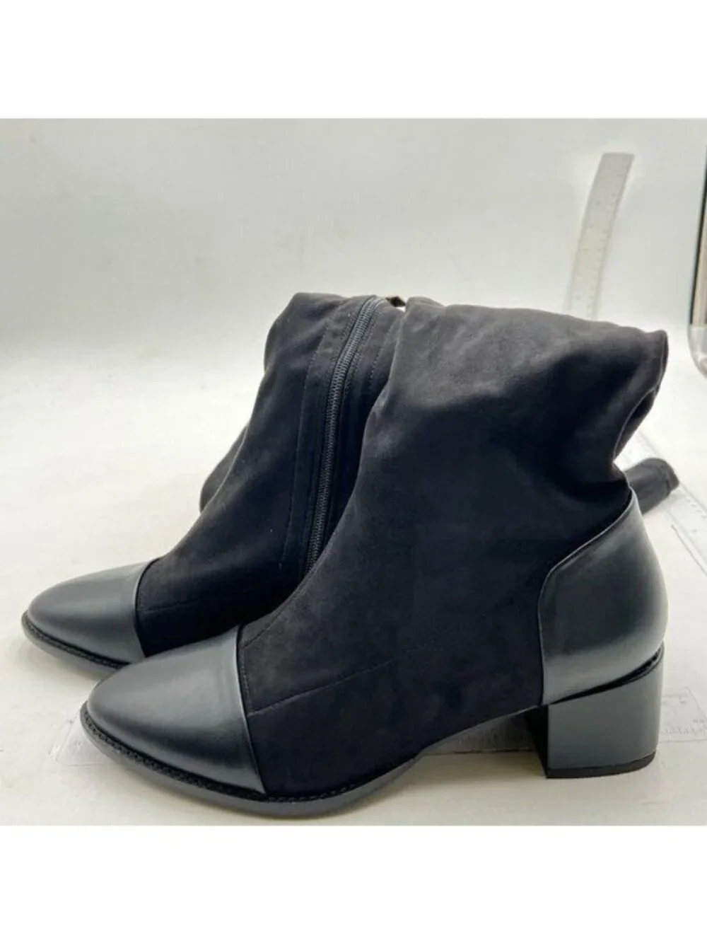 Women Trendy Over The Knee Boots Flats Pointed Closed Toe Low Heels Black